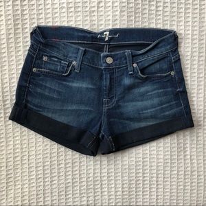 NWOT 7 For All Mankind denim roll up shorts 26